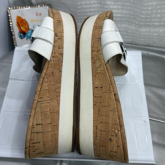 (S3) Michael Kors Warren Wedge Platform Sandals for Women, Size 9 M, White Cork - Picture 8 of 10